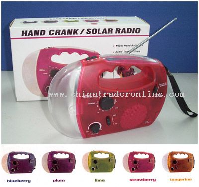 Solar AM/FM Radio Flashlight Crank Dynamo